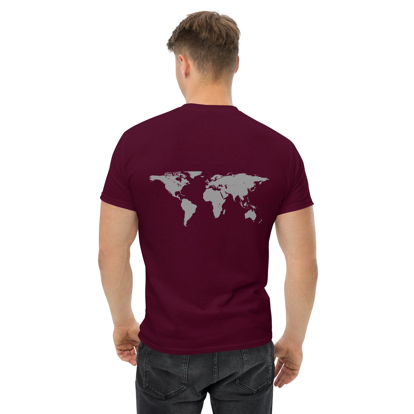 Jeppy and World Map Two-Sided T-Shirt