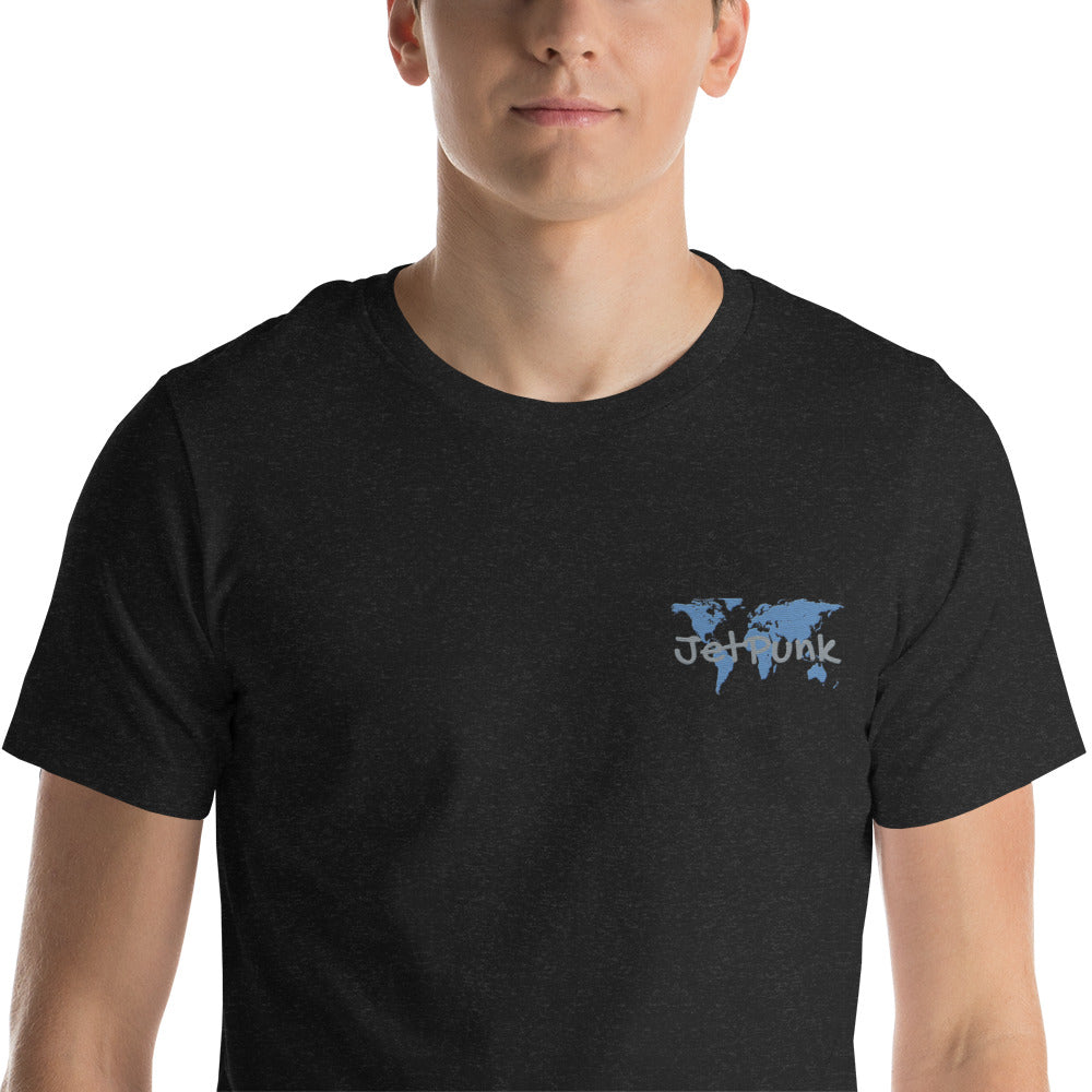 JetPunk World Map Embroidered T-Shirt