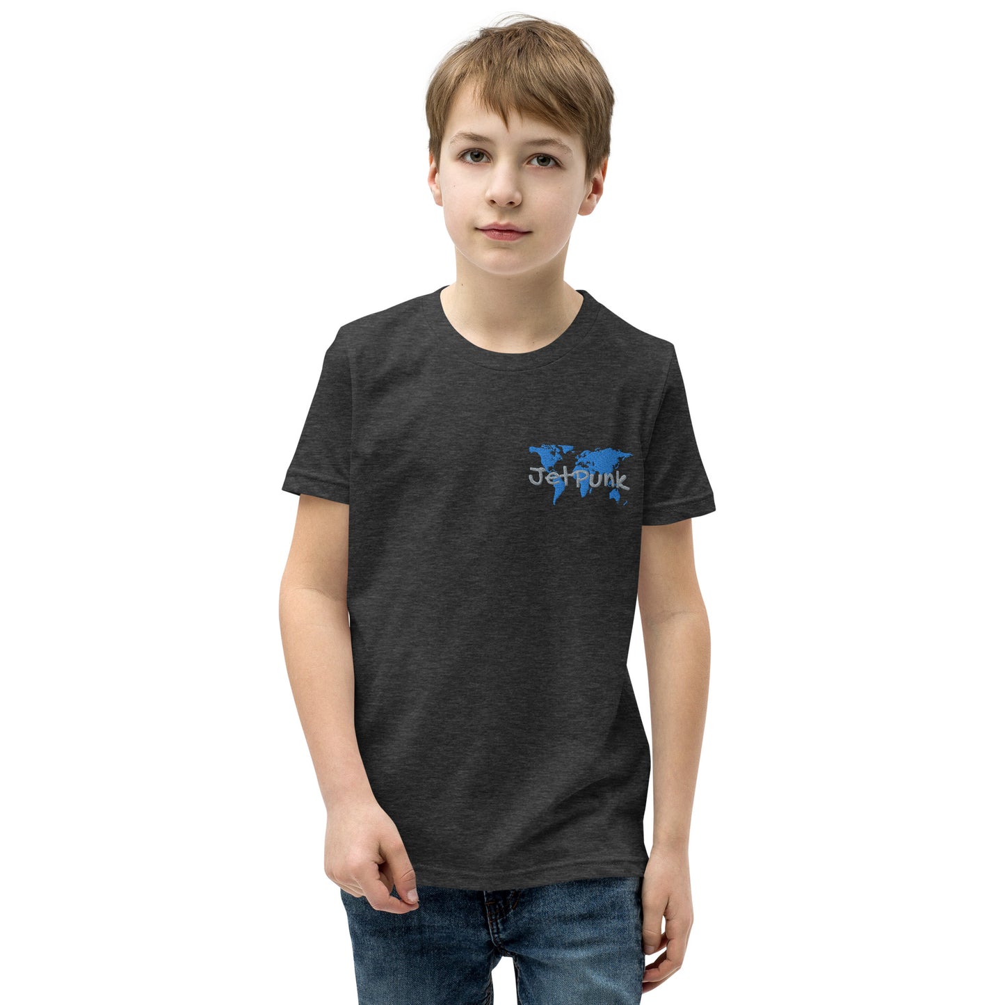 JetPunk World Map Embroidered Youth T-Shirt