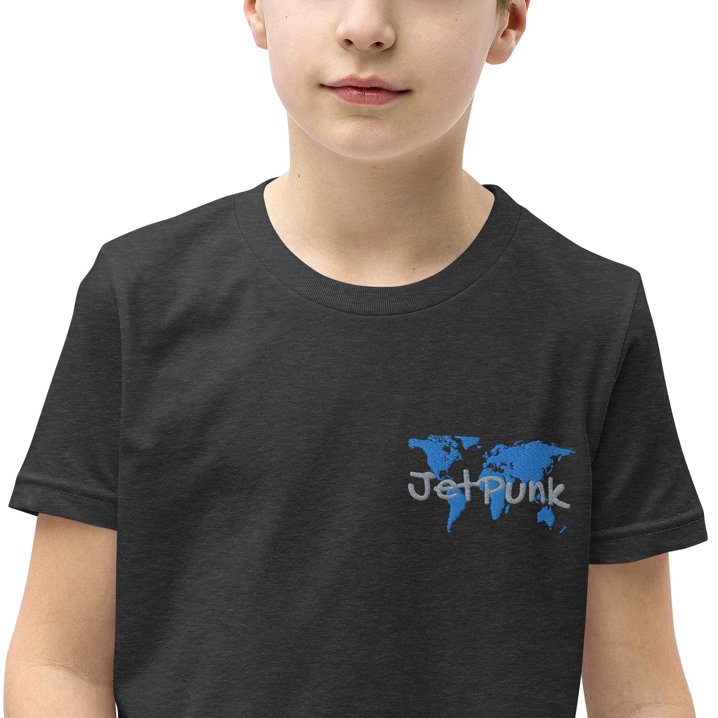 JetPunk World Map Embroidered Youth T-Shirt