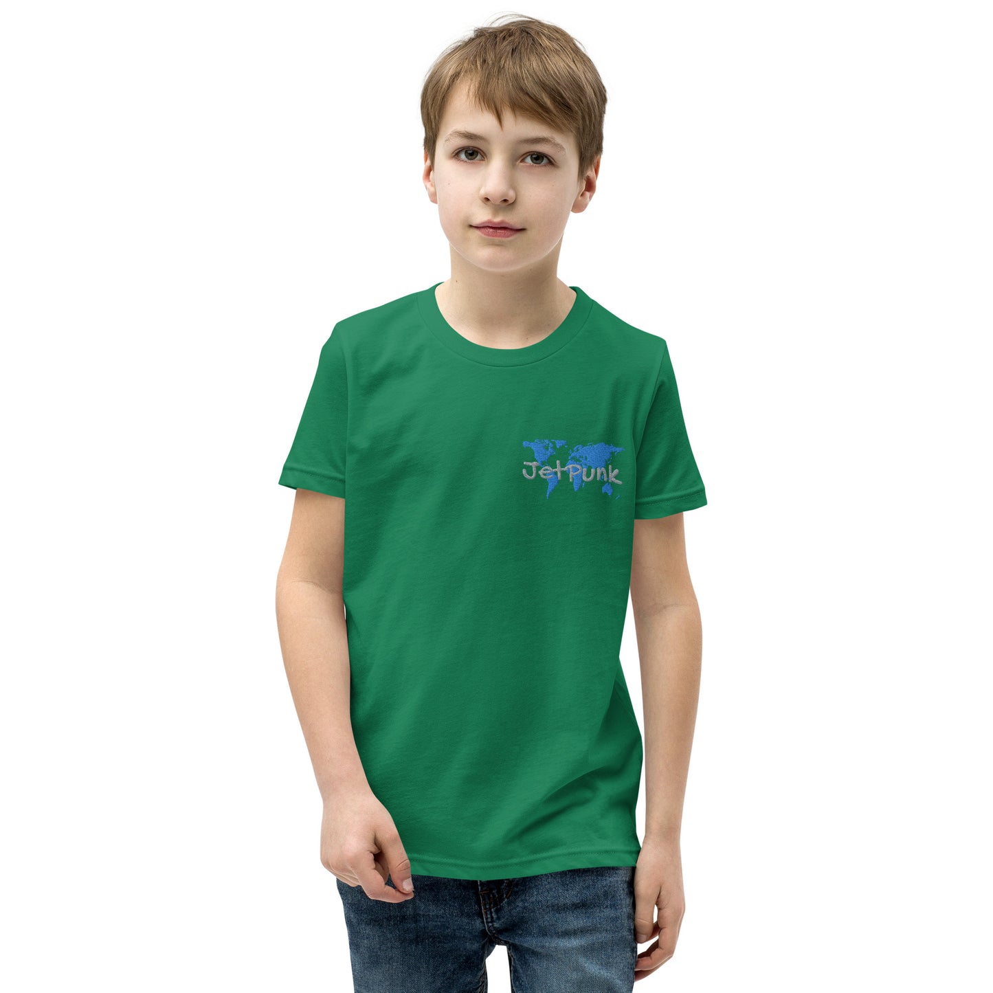 JetPunk World Map Embroidered Youth T-Shirt