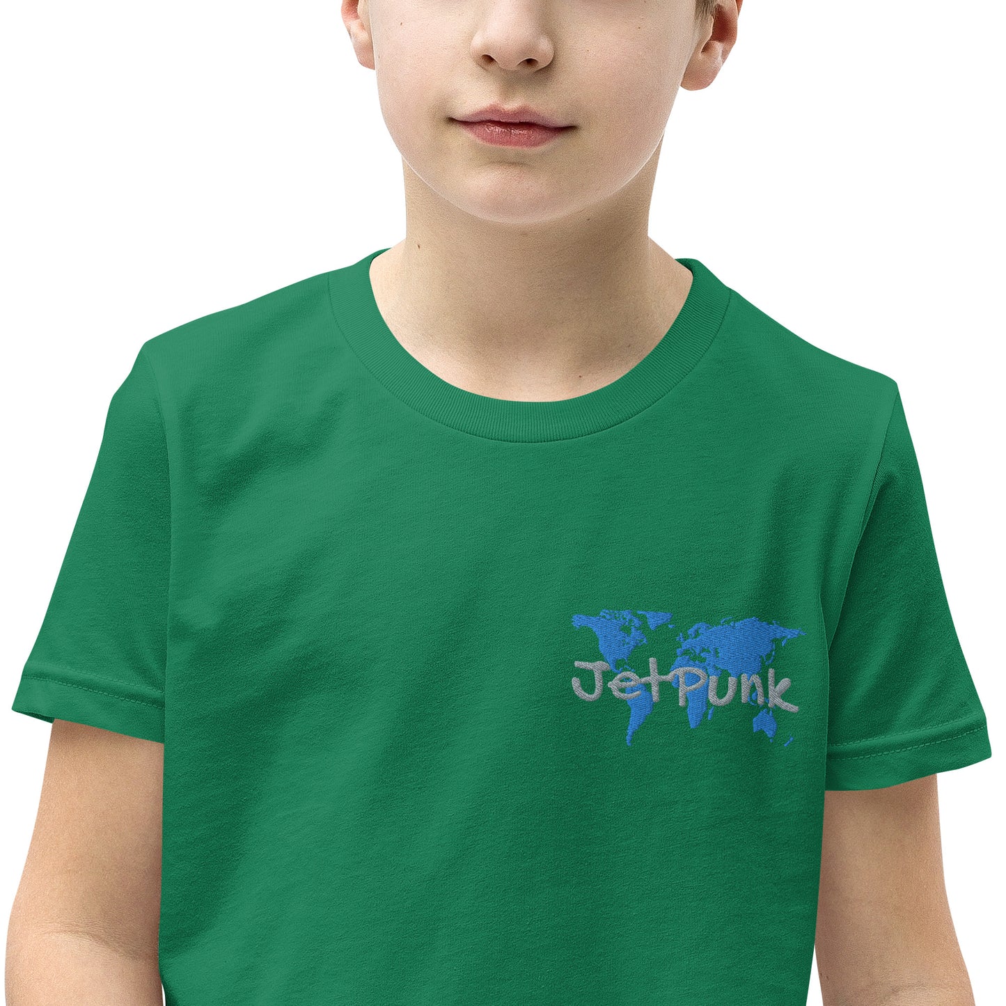 JetPunk World Map Embroidered Youth T-Shirt